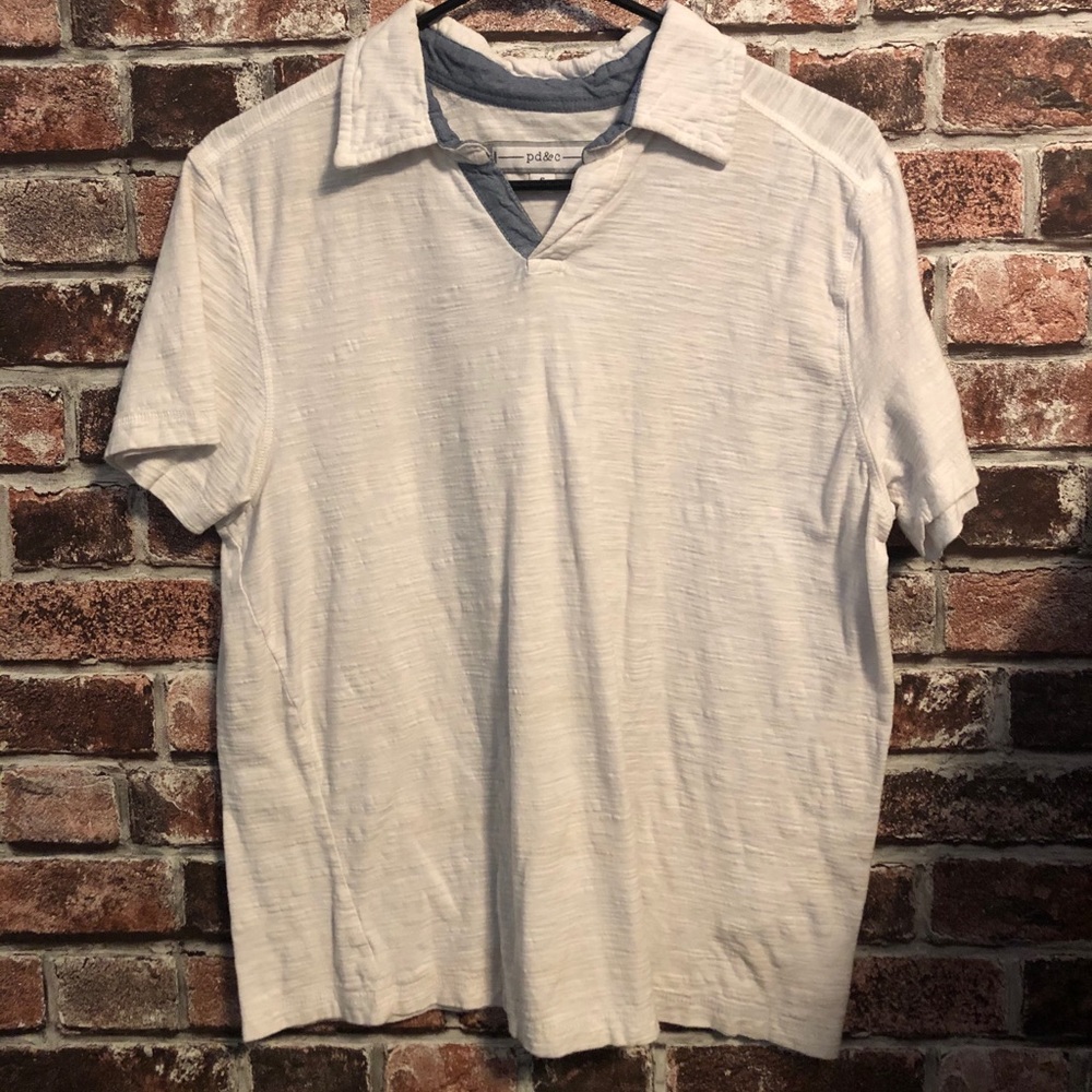 PD&C WHITE POLO MENS SMALL